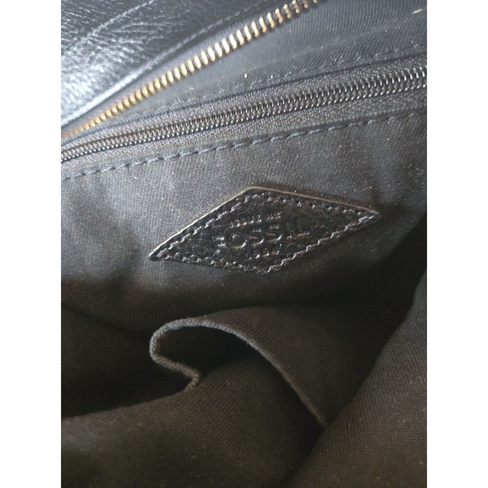 Fossil Women's Maya Soft Leather Hobo Purse Black Handbag Khaki Removable Strap - Picture 7 of 12